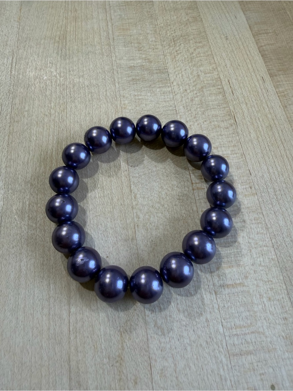Elegant Purple Pearl Stretch Bracelet - Women Jewelry stretchy - Picture 4 of 4